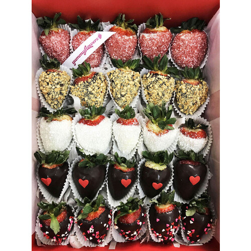 25pcs Valentine Design Chocolate Strawberries Gift Box 